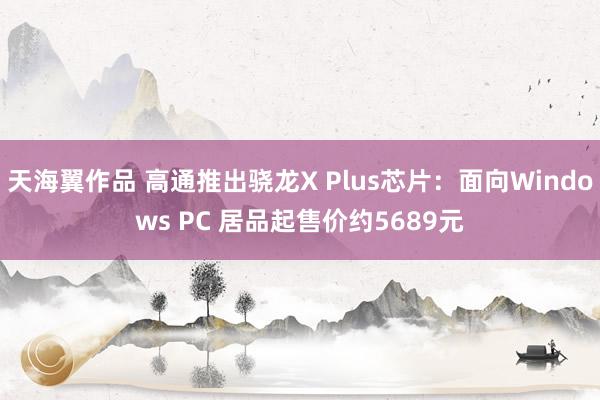 天海翼作品 高通推出骁龙X Plus芯片：面向Windows PC 居品起售价约5689元