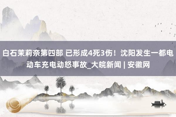 白石茉莉奈第四部 已形成4死3伤！沈阳发生一都电动车充电动怒事故_大皖新闻 | 安徽网