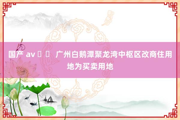 国产 av 		 广州白鹅潭聚龙湾中枢区改商住用地为买卖用地