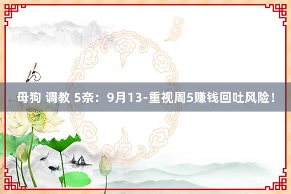 母狗 调教 5奈：9月13-重视周5赚钱回吐风险！