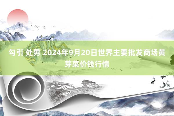 勾引 处男 2024年9月20日世界主要批发商场黄芽菜价钱行情