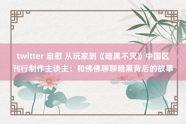 twitter 自慰 从玩家到《暗黑不灭》中国区刊行制作主谈主：和佛佛聊聊暗黑背后的故事