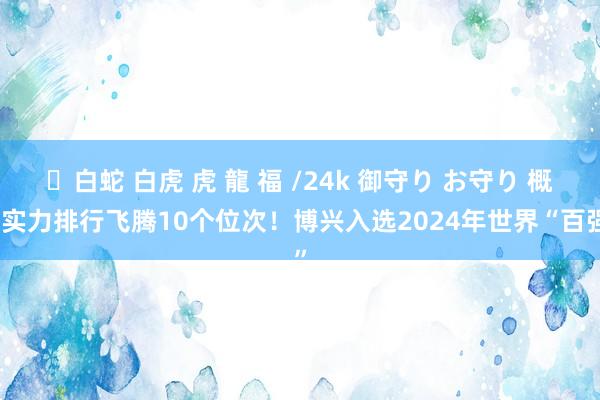 ✨白蛇 白虎 虎 龍 福 /24k 御守り お守り 概括实力排行飞腾10个位次！博兴入选2024年世界“百强”