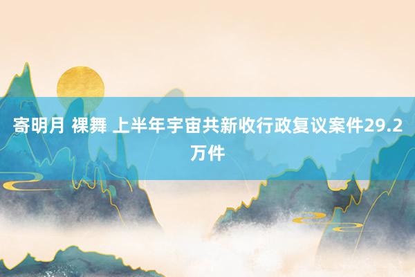 寄明月 裸舞 上半年宇宙共新收行政复议案件29.2万件