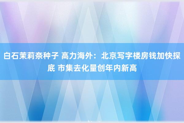 白石茉莉奈种子 高力海外：北京写字楼房钱加快探底 市集去化量创年内新高