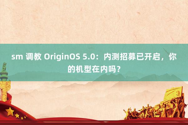 sm 调教 OriginOS 5.0：内测招募已开启，你的机型在内吗？