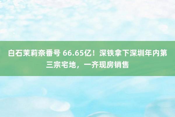 白石茉莉奈番号 66.65亿！深铁拿下深圳年内第三宗宅地，一齐现房销售