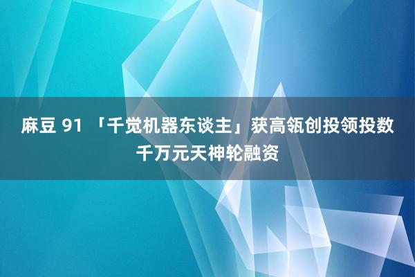 麻豆 91 「千觉机器东谈主」获高瓴创投领投数千万元天神轮融资