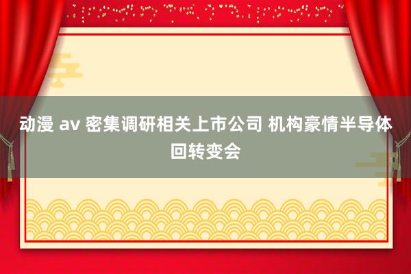 动漫 av 密集调研相关上市公司 机构豪情半导体回转变会