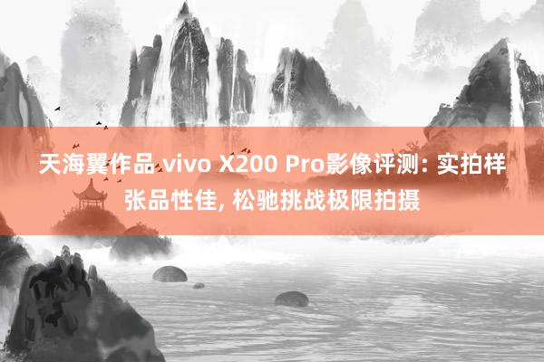 天海翼作品 vivo X200 Pro影像评测: 实拍样张品性佳, 松驰挑战极限拍摄