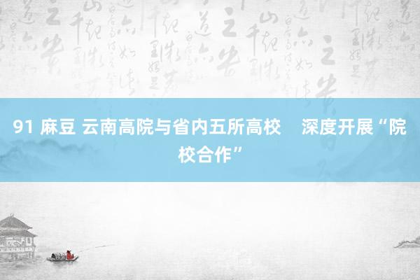 91 麻豆 云南高院与省内五所高校    深度开展“院校合作”