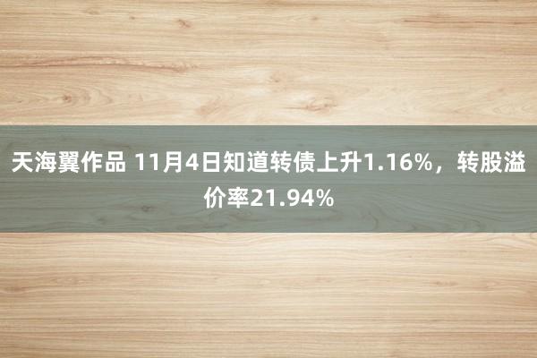 天海翼作品 11月4日知道转债上升1.16%，转股溢价率21.94%