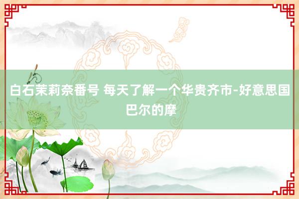 白石茉莉奈番号 每天了解一个华贵齐市-好意思国 巴尔的摩