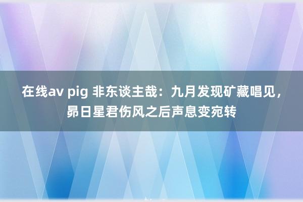 在线av pig 非东谈主哉：九月发现矿藏唱见，昴日星君伤风之后声息变宛转