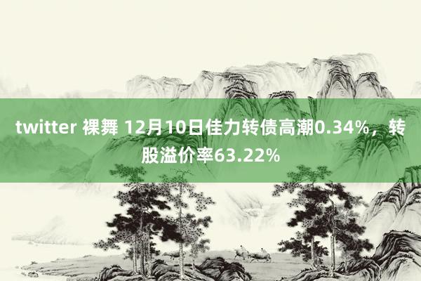 twitter 裸舞 12月10日佳力转债高潮0.34%，转股溢价率63.22%