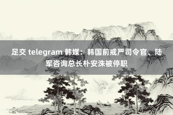 足交 telegram 韩媒：韩国前戒严司令官、陆军咨询总长朴安洙被停职