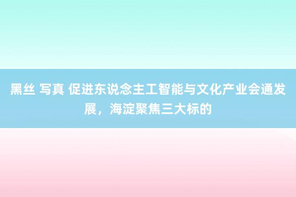 黑丝 写真 促进东说念主工智能与文化产业会通发展，海淀聚焦三大标的